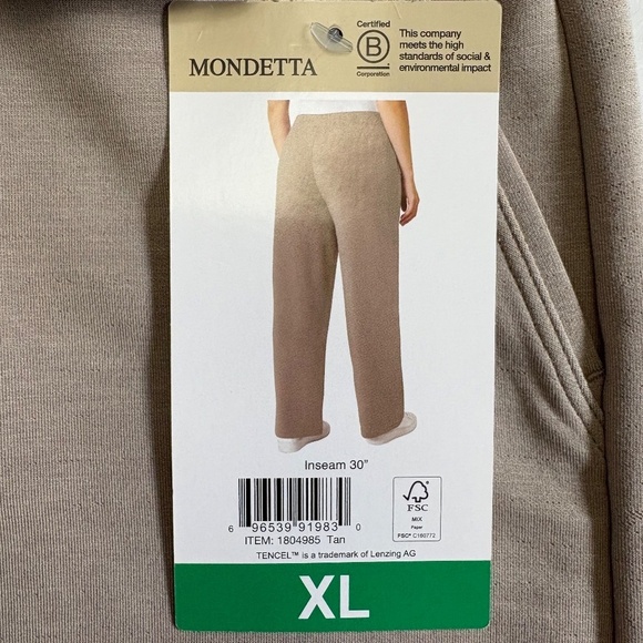 Mondetta Ladies' Wide Leg Pants, Pull-On, Tan XL NWT - Picture 4 of 14